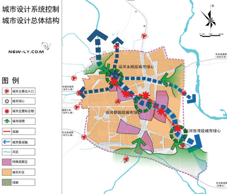 图片:通州区新城规划图 空间图