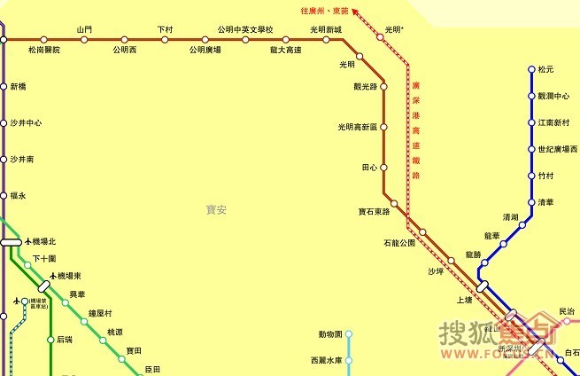 图:来看看深圳地铁4号线(港铁)和6号线的线路图