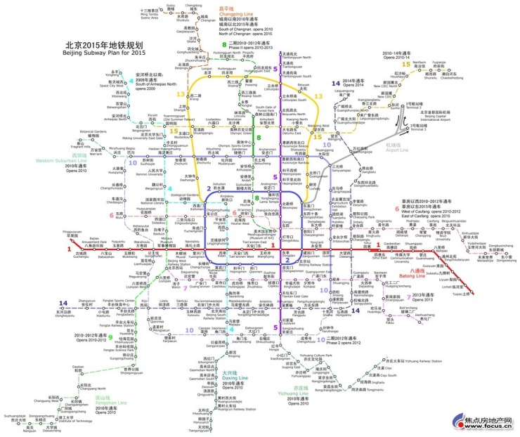 图:北京地铁远景规划图