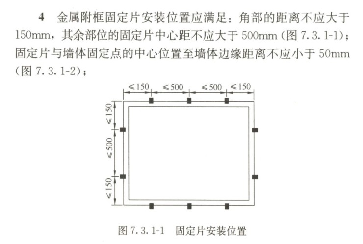 门窗安装固定点应符合相关标准的规定.