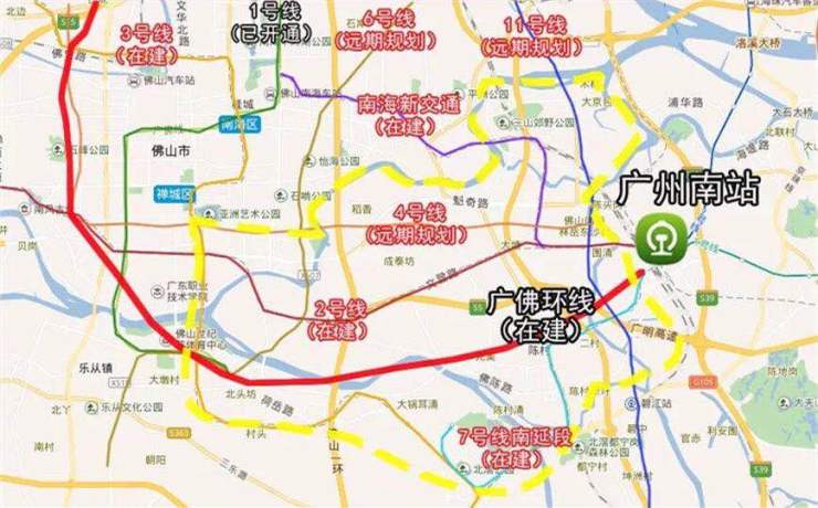 所处位置是佛山唯一3地铁2轻轨1交通枢纽中心经过区域广佛地铁1号线