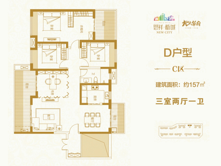 恩祥新城北大华府a区在售:生态综合社区 均价16000元/平