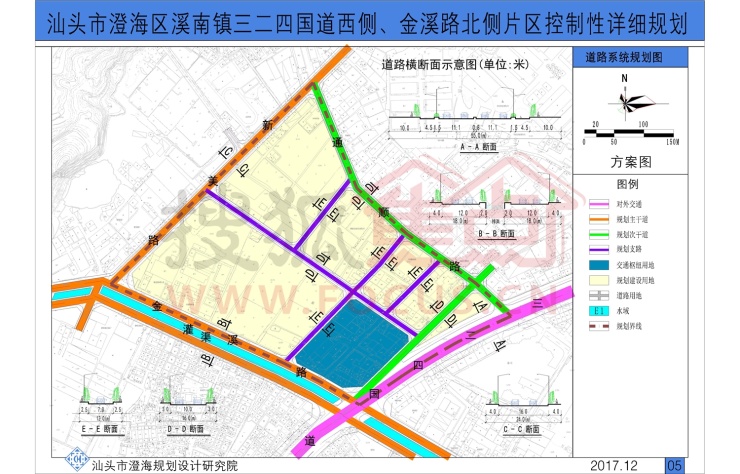 澄海区金溪路北侧片区详细规划:西北侧布置一处居住小区(图)