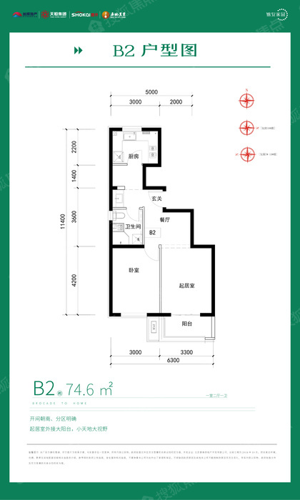 由于锦安家园户型过多,一居室有3种户型,二居室有6种户型,三居室有4种