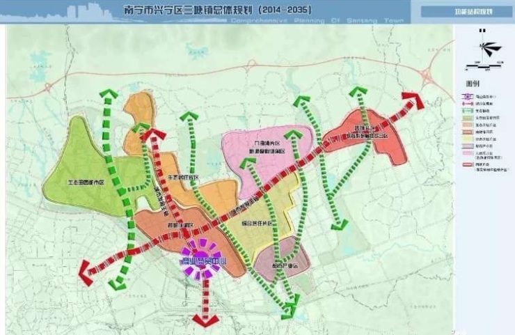 兴宁东腹地的四塘与朝阳,沙井,龙岗一起成为南宁四大城市副中心,融入