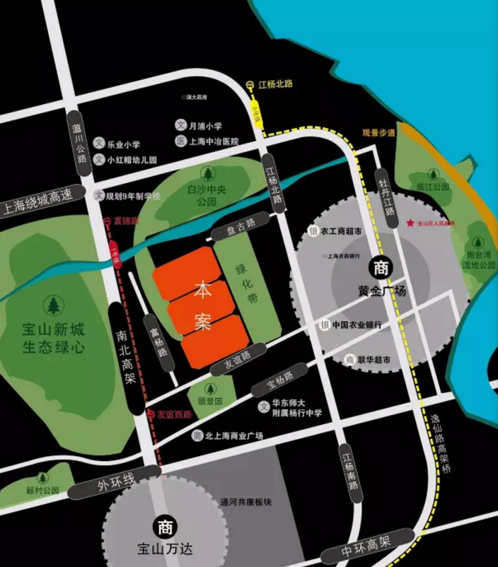 杨行板块又因其优越的地理位置被纳入上海2035新规划的城市中心,是一