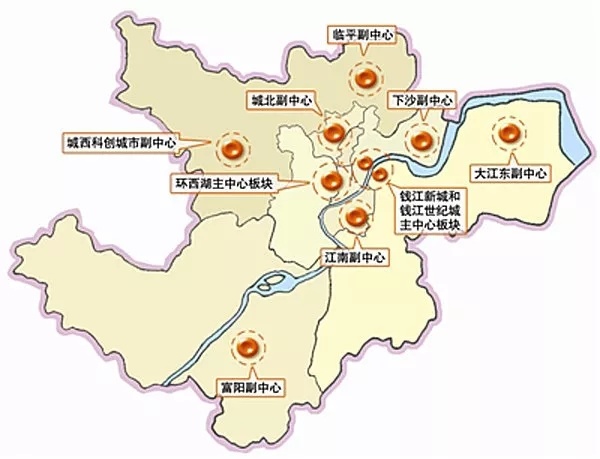 (杭州城市格局图)
