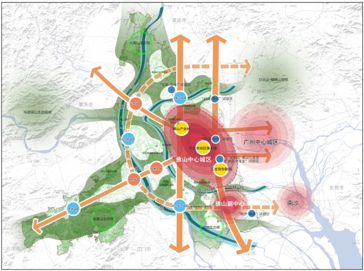 佛山市域空间结构规划图