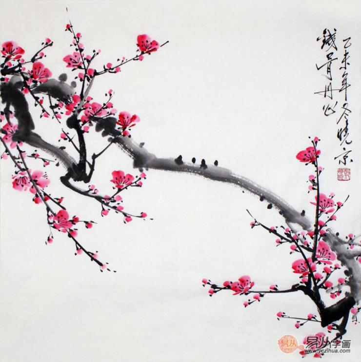 郑晓京笔下的梅花图高洁孤傲的梅花图