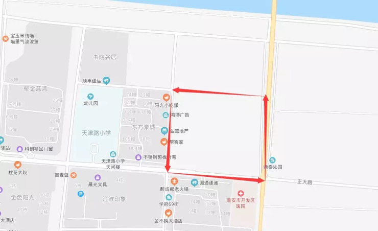 绿地城开大学城通甫路西侧项目位置示意图