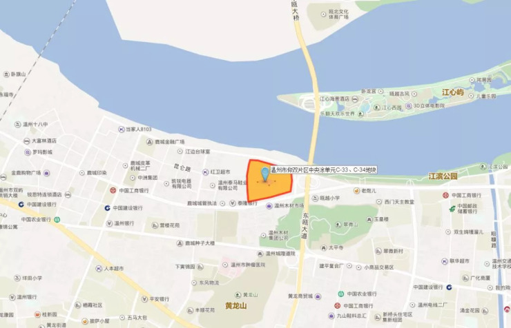 温州仰双片区中央涂单元c-33,c-34地块位于温州市鹿城区双屿街道,瓯江