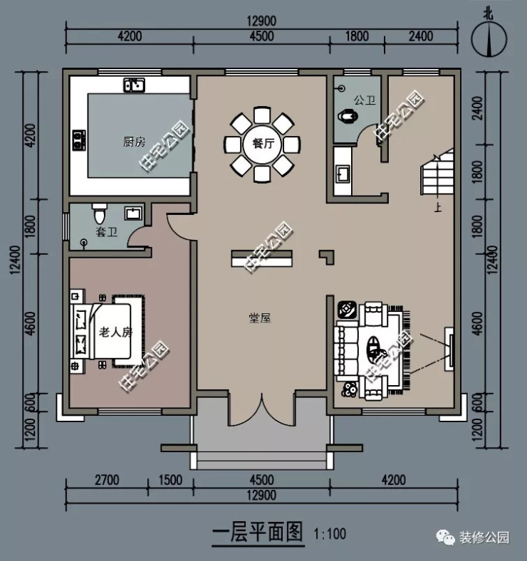 12*12米大堂屋+室内装修,极简现代风别墅