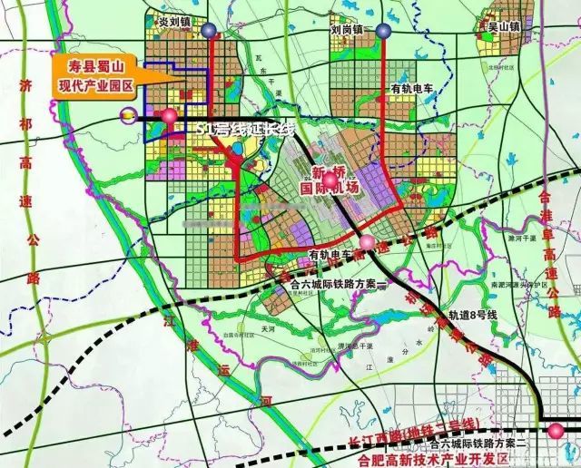 合肥市规划有专用城市轨道交通s1号线连接新桥机场与中心城区轨道交通