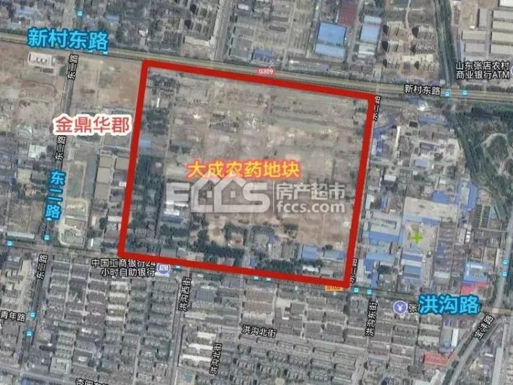 根据竞拍结果公告,该地块位于淄博市张店区新村路以南,纵三路以西