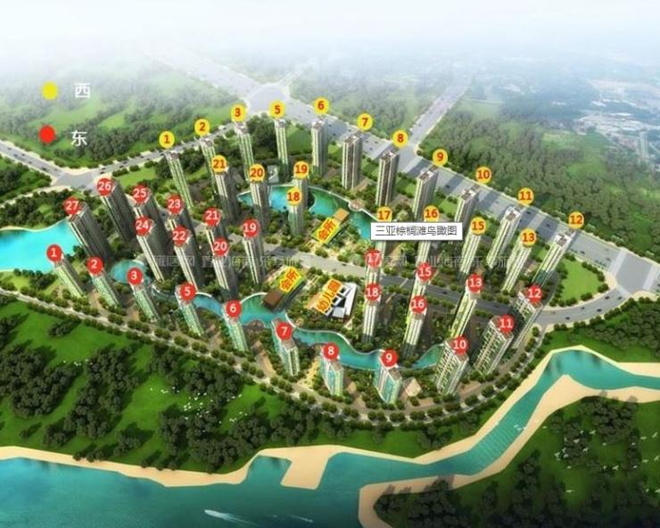 三亚棕榈滩应市加推新房源110平b户型超高得房率通透板楼电梯入户