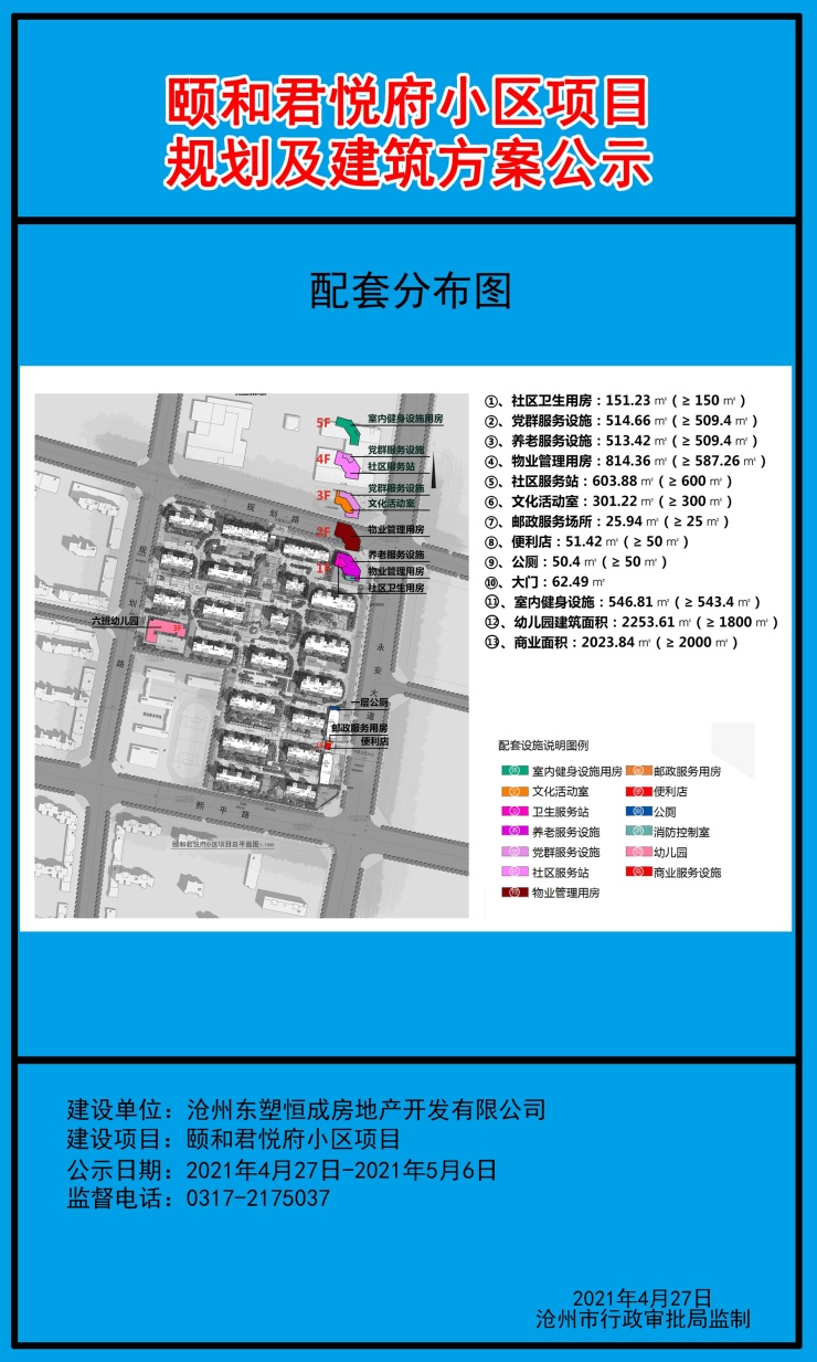 滄州頤和君悅府項目規劃及建築方案公示共規劃20棟住宅樓