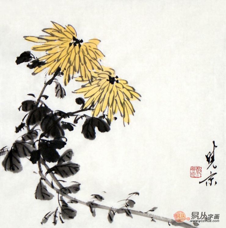 郑晓京国画菊花作品欣赏:传神写意,独具一格