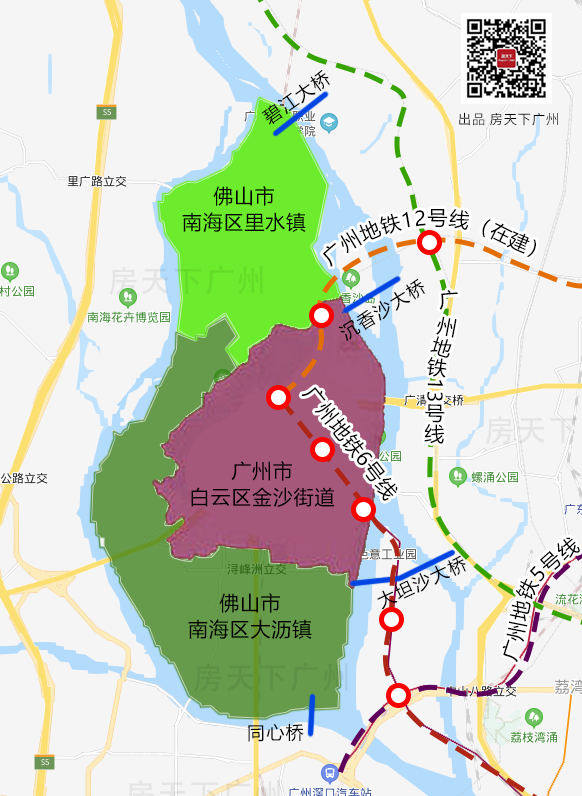 广佛大桥,有轨电车动工!金沙洲利好频传,房价将进阶3.
