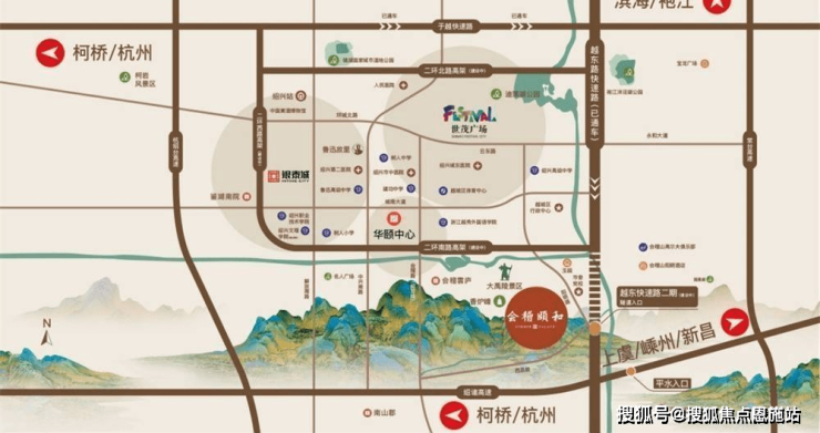 商場:華頤中心(在建),銀泰城,世茂廣場自駕:坐擁越東路一二環東路高架