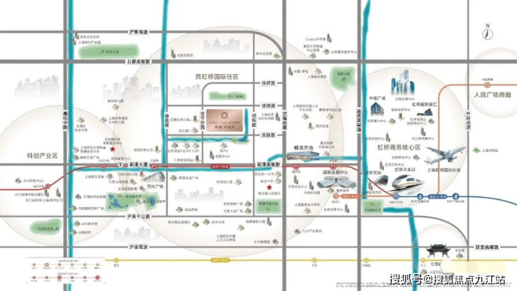 步行軌交步行僅約1km達17號線徐盈路站,3站虹橋火車站,直達虹橋機場