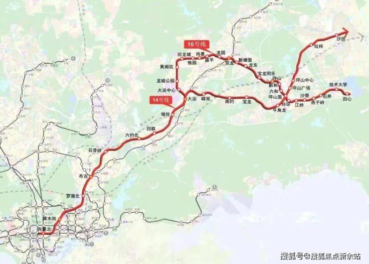 地铁16号线:深圳东部组团线路,快速联通龙