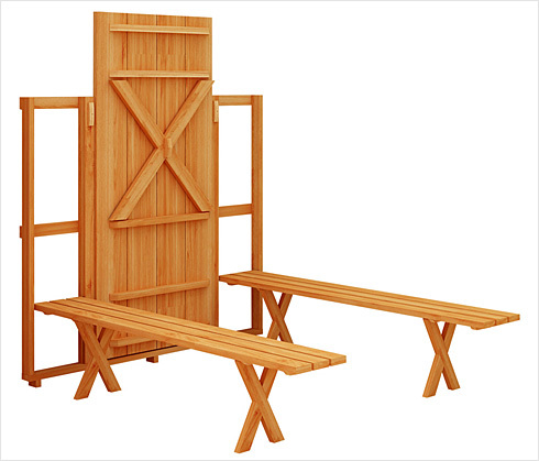 变形家具 超级省空间的户外餐桌(组图)