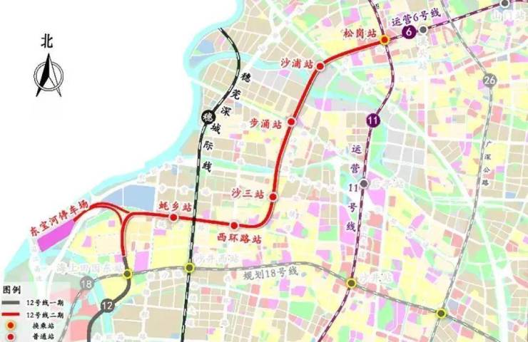 12號線二期線路示意圖(以實際建成為準)地鐵12號線二期線路由12號線