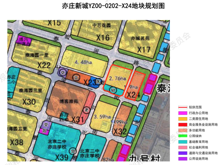 亦庄规划图 高清图片