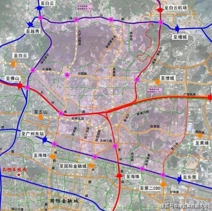 三横:广汕路,北环高速-沈海高速,广园快速.
