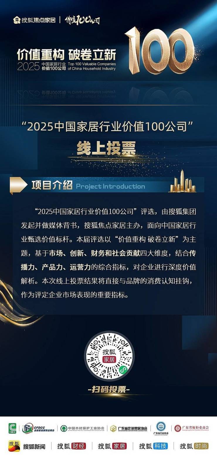“2025中国家居行业价值100公司”线上投票进行中!