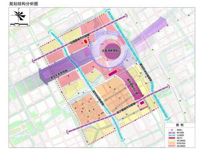 在嘉定远香湖周边规划中,新城聚焦远香湖核心区,建设了文化环,未来塔