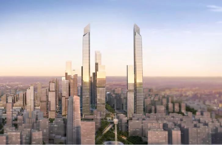 666米!555米!西安ccbd将打造"西安之门"双塔天际线!