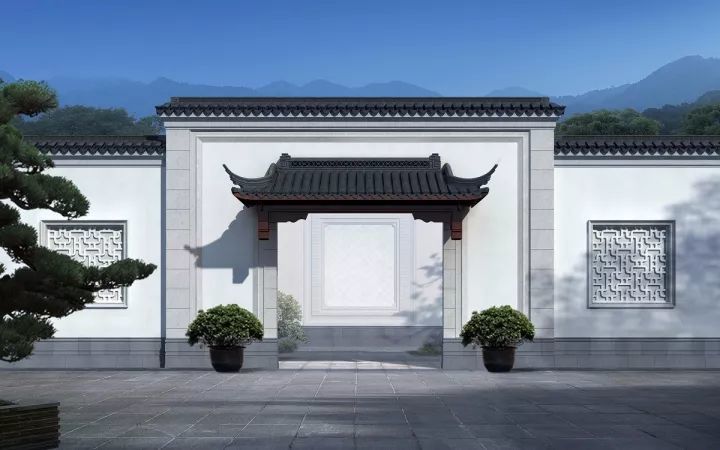 新中式围墙院门实景图图片