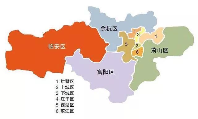 杭州市市区区域划分图图片
