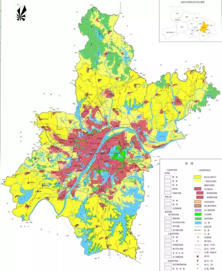 武漢與上海黃浦區的土地規劃圖,容積率早就規定好對於人口持續流入的