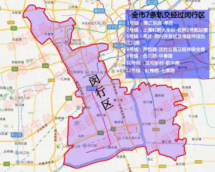 上海闵行区地图范围图片